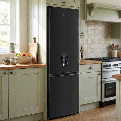 270L Freestanding Fridge Freezer 75/25 with Water Dispenser – Black