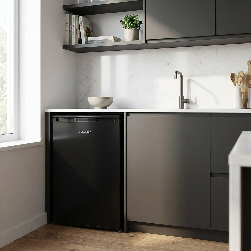 86L Freestanding Under Counter Freezer – Black