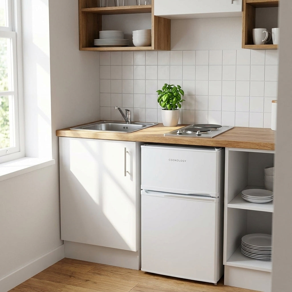 87L Freestanding Under Counter Fridge Freezer 70/30 – White