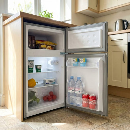 87L Freestanding Under Counter Fridge Freezer 70/30 – Silver