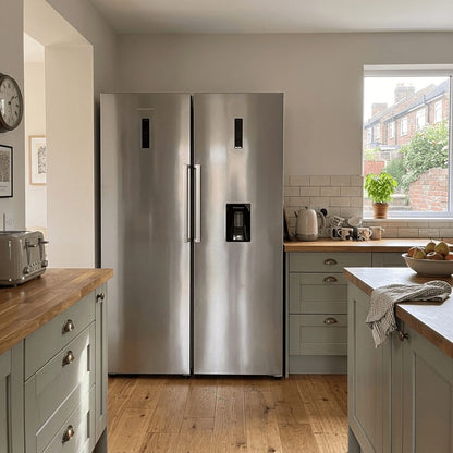 Bundle – 356L Inox Fridge with Water Dispenser & 274L Inox Freezer – Stainless Steel
